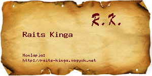 Raits Kinga névjegykártya